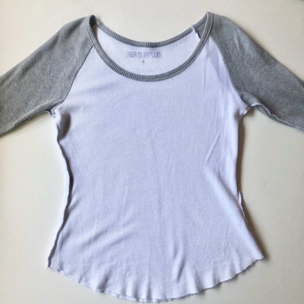 Waffled Bateau Neck Tee by R&R Surplus